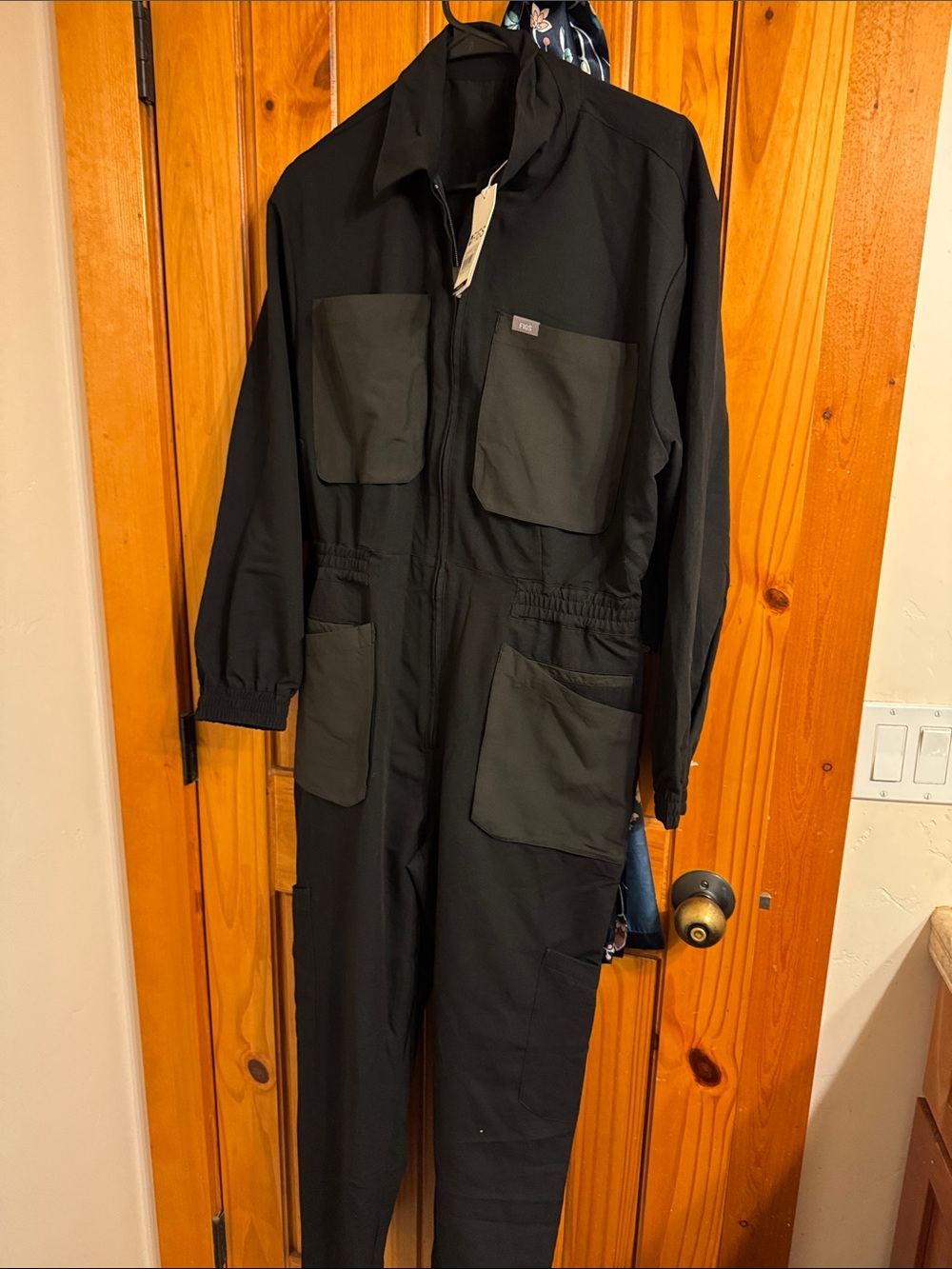 Figs black chennai jumpsuit